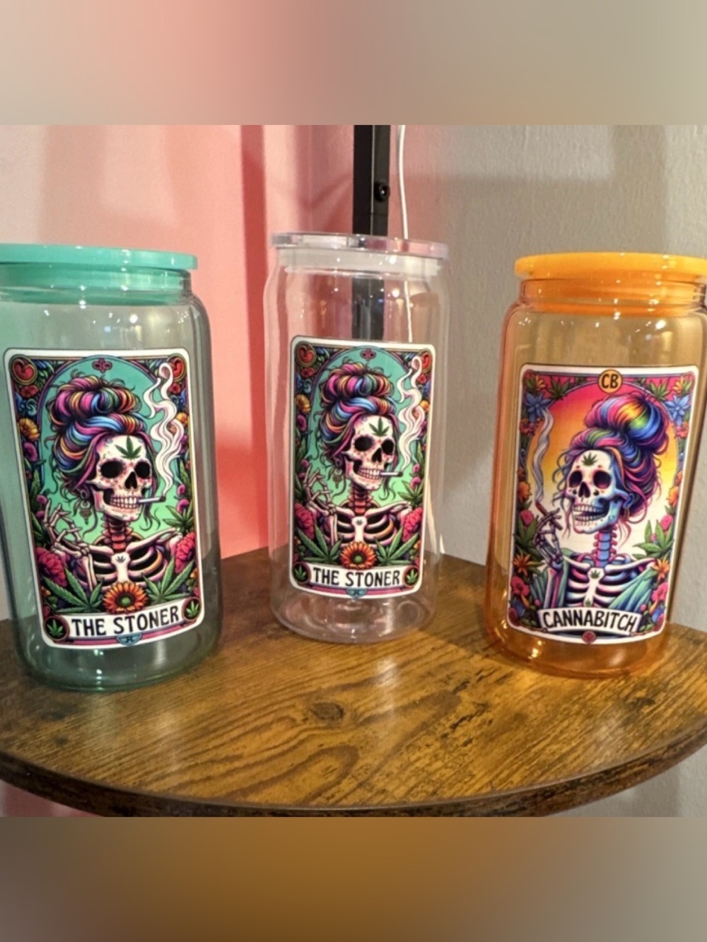 The Stoner Clear Travel Tumbler with Turquoise Lid